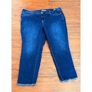Torrid Crop Boyfriend Jeans Womens 22 Frayed Hem Vintage Stretch Denim